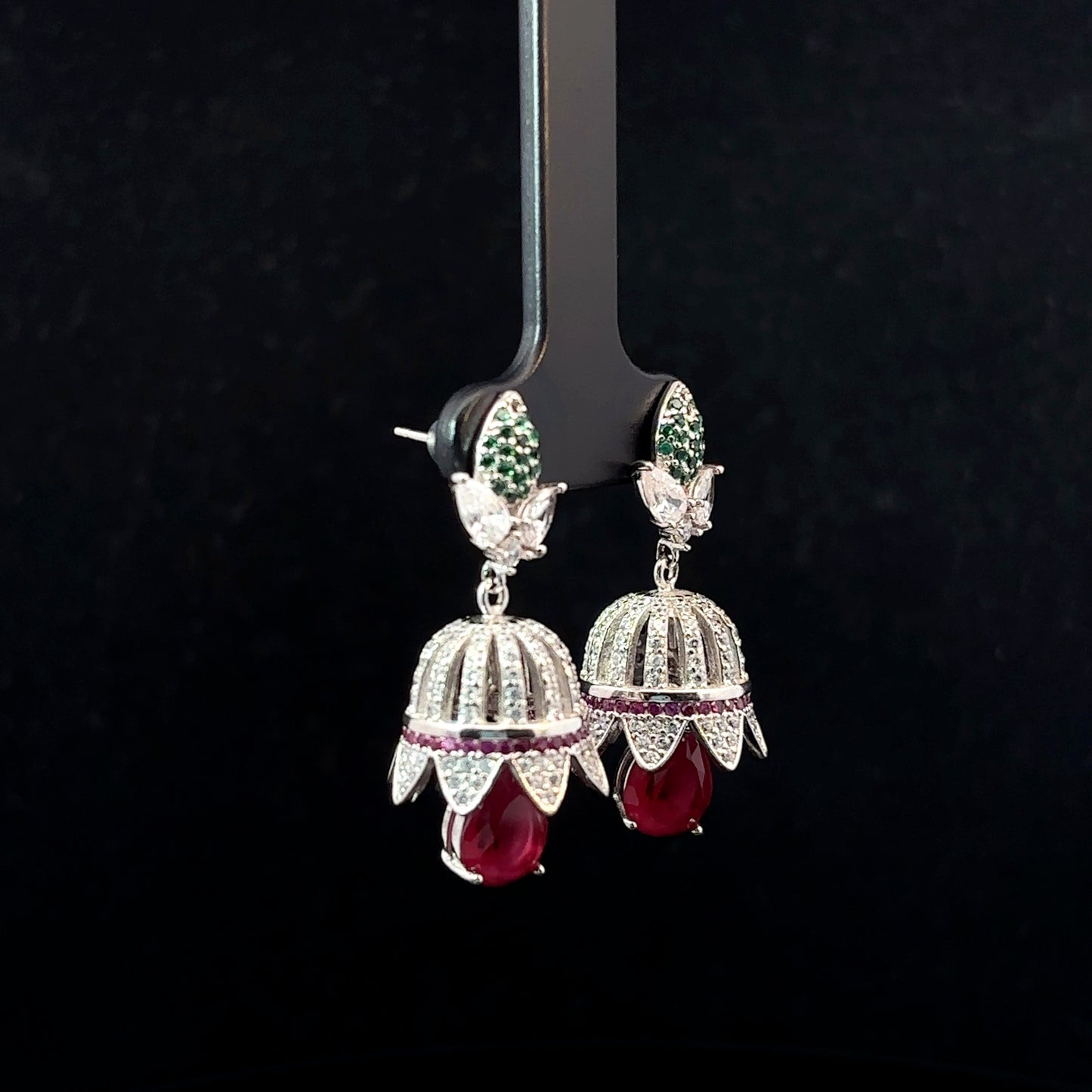 Sterling Silver Earrings with Jhumkas Design