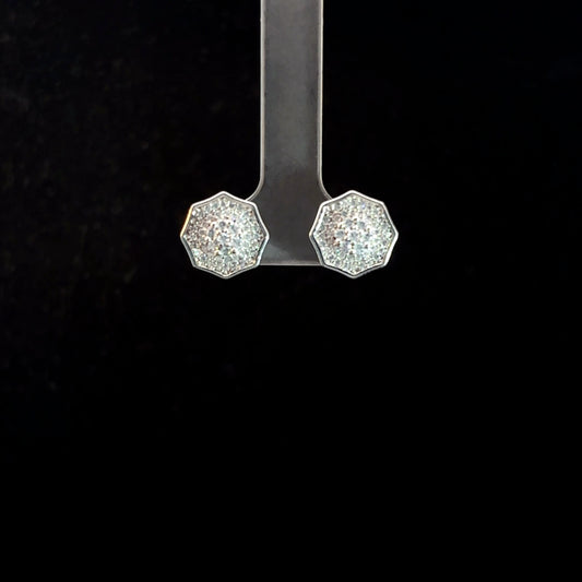 Sterling Silver Octagonal Shape with American Diamonds