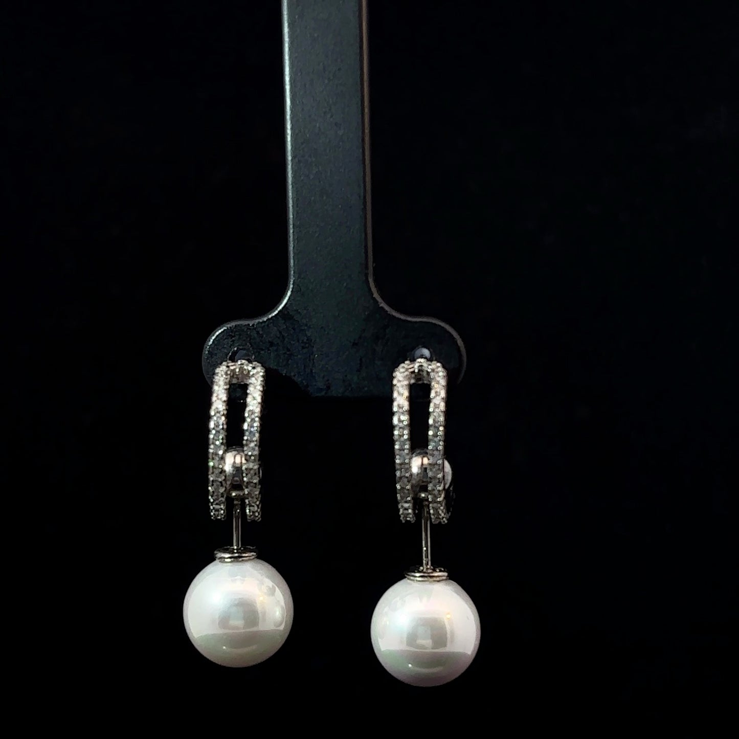 Sterling Silver Earrings with Pearl Ball