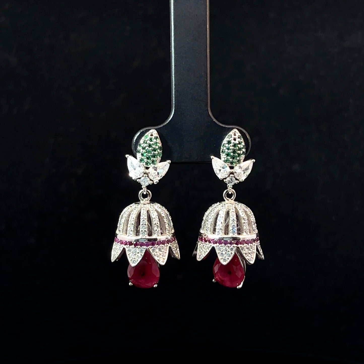 Sterling Silver Earrings with Jhumkas Design