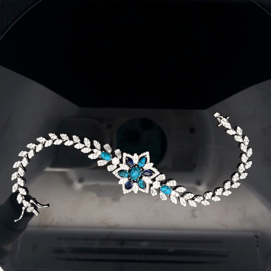 Sterling Silver Multi-Diamonds Bracelet